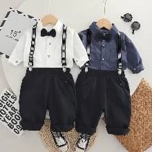 Conjunto formal de niño con tirantes
