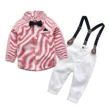 Conjunto de niño camisa, tirantes y corbatín